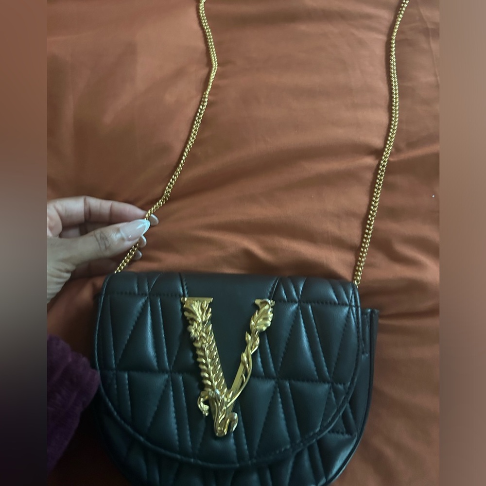 Versace Women's Black Virtus Belt Bag In Calfskin